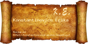 Konstantinovics Erika névjegykártya